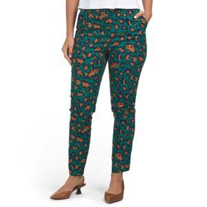 TAHARI ASL Evergreen Leopard Leopard Trouser Pants